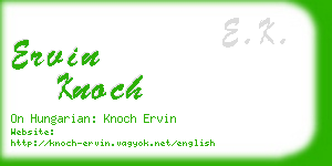 ervin knoch business card